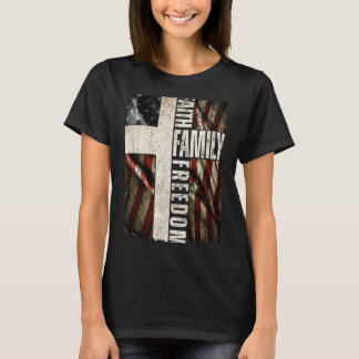 Glaube Familie Dom - Patriotisch Christlich Vintag T-Shirt
