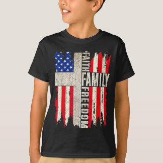 Glaube Familie Dom - Patriotisch Christlich Vintag T-Shirt