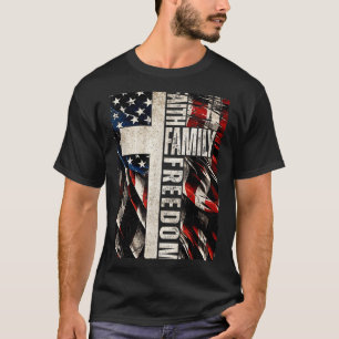 Glaube Familie Dom - Patriotisches christliches Vi T-Shirt