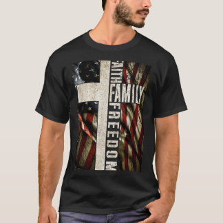 Glaube Familie Dom - Patriotisches Christliches Vi T-Shirt