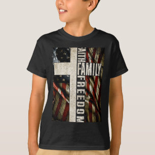 Glaube Familie Dom - Patriotisches christliches Vi T-Shirt
