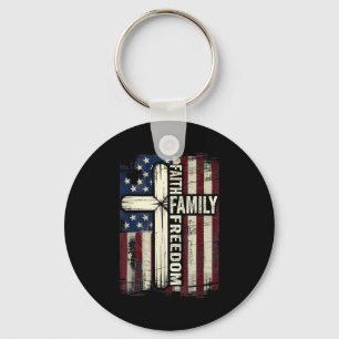 Glaube Familie Dom Usa-Flagge Schlüsselanhänger