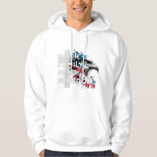 Glaube, Familie, Flagge, Freiheit, Adler Hoodie