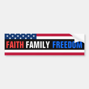 Glaube, Familie, Freiheit Autoaufkleber