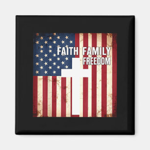 Glaube Familie Freiheit patriotisch christlich USA Magnet