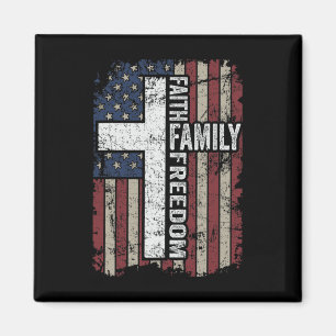 Glaube Familie Freiheit - Patriotisches christlich Magnet