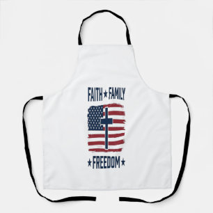 Glaube Familie Freiheit Patriotisches Kreuz USA-Fl Schürze