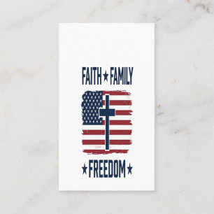Glaube Familie Freiheit Patriotisches Kreuz USA-Fl Visitenkarte