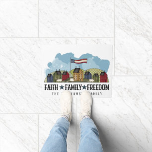 Glaube Familie Freiheit Rustikale Landtür Mat Fußmatte