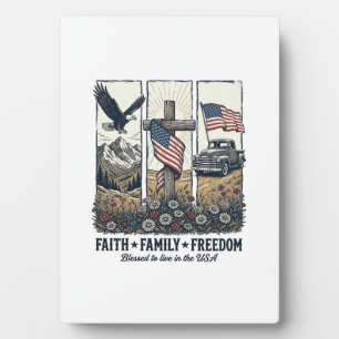 Glaube Familie Freiheit Vintage Patriotischer Adle Fotoplatte