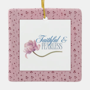 Glaube & Fearless Typografie Design Wurfkissen Keramikornament