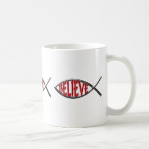 Glaube Fisch - rot Tasse
