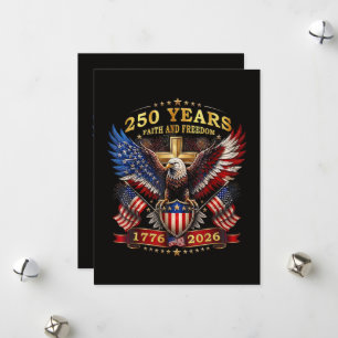 Glaube Freiheit 250 Jahre 1776 2026 Patriotischer  Feiertagskarte