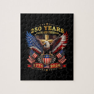 Glaube Freiheit 250 Jahre 1776 2026 Patriotischer Puzzle