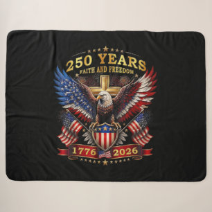 Glaube Freiheit 250 Jahre 1776 2026 Patriotischer Sherpadecke