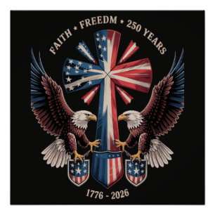 Glaube Freiheit 250 Jahre 250. Jubiläum USA Poster