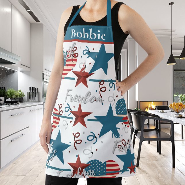 Glaube, Freiheit und Freiheit Retro Patriotische S Schürze (Faith, Freedom and Liberty Retro Patriotic Custom Apron)