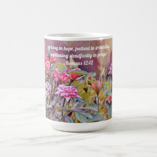 Glaube Freude, Hoffnung Blume Bibel Verse Tasse