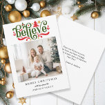 Glaube frohe Weihnachten! Modernes, einfaches Foto<br><div class="desc">Kundenspezifische Weihnachts-Weihnachten-Foto-Urlaubskarte. Modern & einfach für Papier- und Digitalliebhaber in Print und Download.</div>