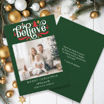 Glaube frohe Weihnachten! Modernes, einfaches Foto<br><div class="desc">Kundenspezifische Weihnachts-Weihnachten-Foto-Urlaubskarte. Modern & einfach für Papier- und Digitalliebhaber in Print und Download.</div>