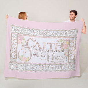 Glaube gibt Substanz Fleece-Decke (Pink) Fleecedecke
