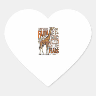 Glaube Giraffe Vintage Inspirierendes Shirt-Design Herz-Aufkleber