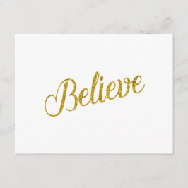 Glaube Gold Imitate Glitzer Metallic Inspiration Postkarte
