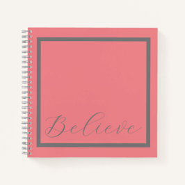 'Glaube' Graues Drehbuch Rosa Hintergrund Notizbuch