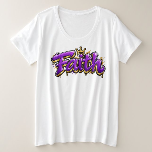 Glaube  große größe T-Shirt (Design vorne)