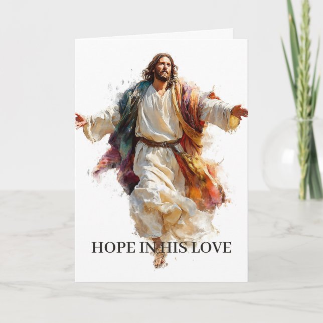 Glaube Hoffnung Ermutigung Karte Jesus offene Arme (Vorderseite)