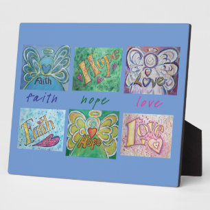 Glaube, Hoffnung, Liebe Angel Word Collage Gedicht Fotoplatte