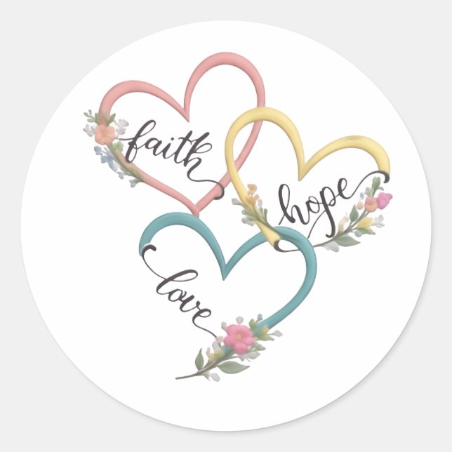 Glaube Hoffnung Liebe Aufkleber Design (Vorderseite)