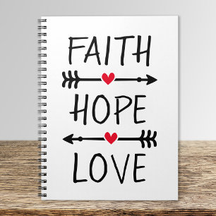 Glaube Hoffnung Liebe Boho Christlich Pfeil Rotes  Notizblock
