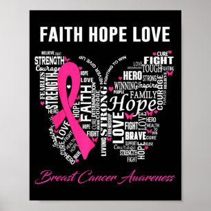 Glaube Hoffnung Liebe Brustkrebsbewusstsein Poster