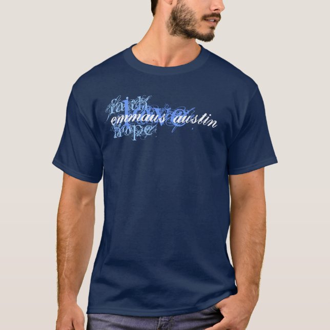 Glaube, Hoffnung, Liebe - Dunkelblau T-Shirt (Vorderseite)