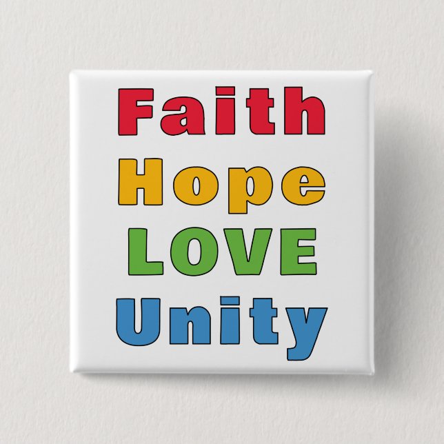 Glaube Hoffnung Liebe Einheit     Button (Vorderseite)