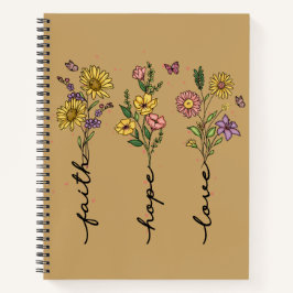 Glaube Hoffnung Liebe Floral | Christlich Inspirie Notizbuch