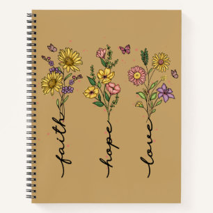 Glaube Hoffnung Liebe Floral Christlich Inspirie Notizbuch