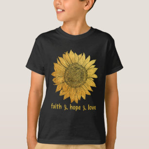 Glaube Hoffnung Liebe Gold Sonnenblume Kinderkrebs T-Shirt