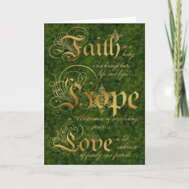 Glaube, Hoffnung, Liebe-Grün und Feiertagskarte