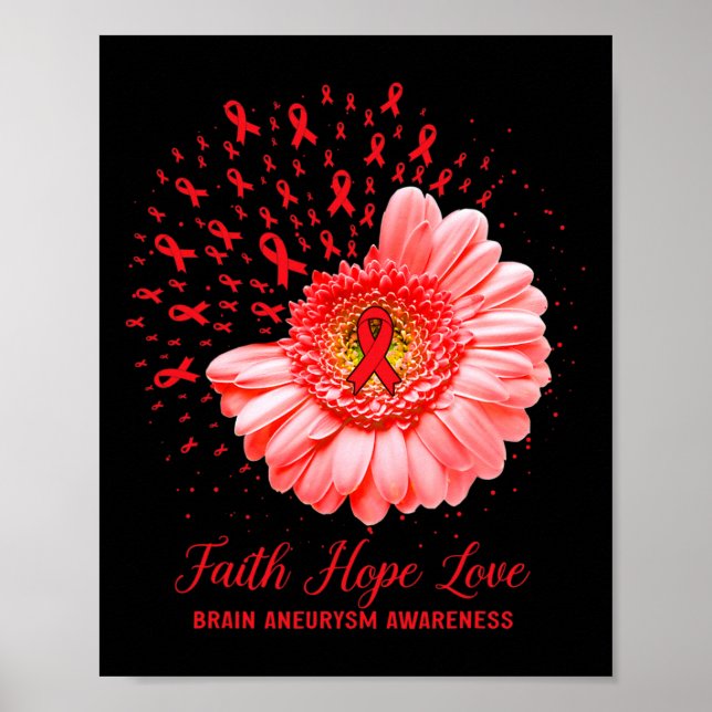 Glaube Hoffnung Liebe Hirnaneurysma-Bewusstsein Üb Poster (Vorne)