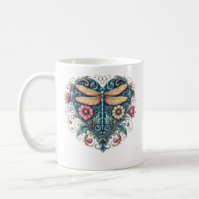 Glaube Hoffnung Liebe Libelle Herz Religiös Jesus  Kaffeetasse (Links)