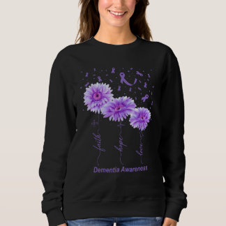 Glaube Hoffnung Liebe Lila Blumenband Demenzbewuss Sweatshirt
