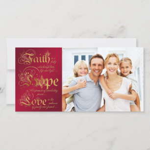 Glaube, Hoffnung, Liebe Rot, Gold Weihnachten Foto