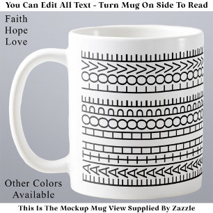 Glaube Hoffnung Liebe Schwarz-Weiß Versteckte Bots Kaffeetasse