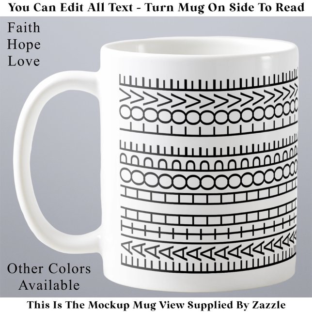 Glaube Hoffnung Liebe Schwarz-Weiß Versteckte Bots Kaffeetasse (Von Creator hochgeladen)