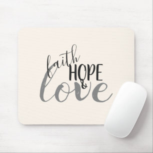 Glaube, Hoffnung & Liebe Schwarzes und graues Gl Mousepad