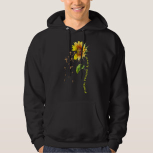 Glaube Hoffnung Liebe Sonnenblume Jesus Kreuz Chri Hoodie