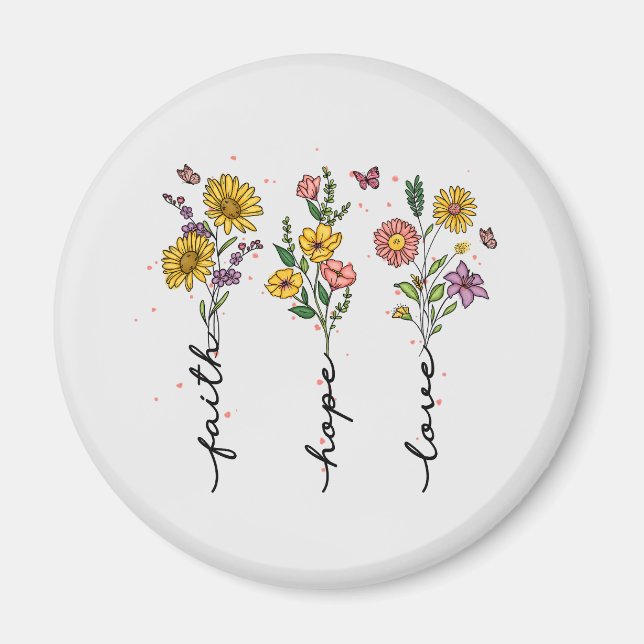 Glaube, Hoffnung, Liebe - Vibrierendes florales In Magnet (Vorne)