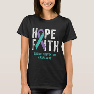 Glaube Hoffnung Suizidpräventionsbewusstsein Lila T-Shirt